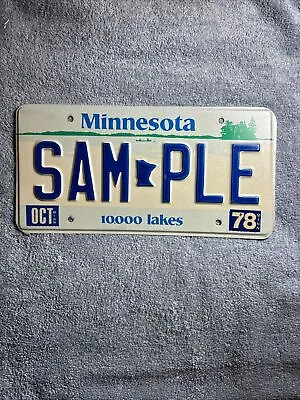 1978 Minnesota 10000 Lakes Sample License Plate  • $15