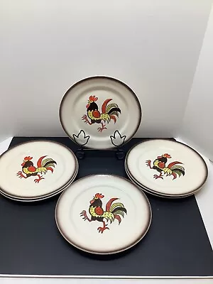 (6)Vintage Metlox Poppytrail Red Rooster 10” Dinner Plate California Pottery EUC • $59.99