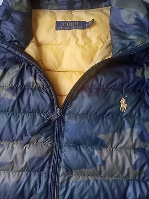 Ralph Lauren Camo Puffer Bubble Vest Jacket RL Camouflage Coat Large • $54.99