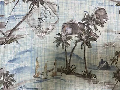 Batck Bay Shirt Mens 3XB Hawaiian Camp Palm Trees Island Short Sleeve Sail Boat • $18.89