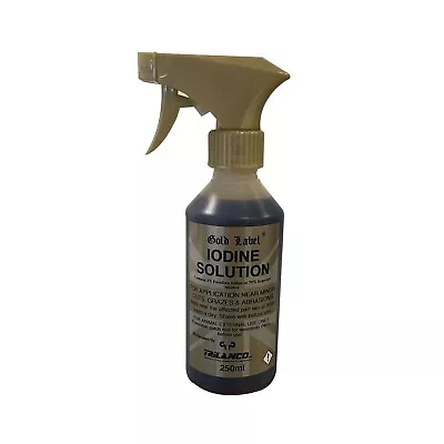 Gold Label Iodine Spray For Minor Abrasions & Grazes - Horse Livestock 250ML • £8.95