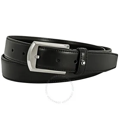 MONTBLANC Classic Line Men's Leather Belt Black 105cm • $199.99