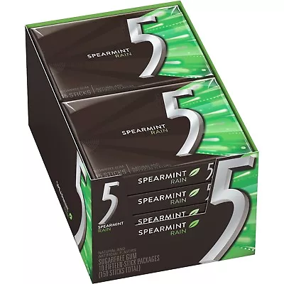 5 Gum Spearmint Rain Chewing Gum 10ct Pack - X 3 Packs To Packet. (30ct) • $40.25