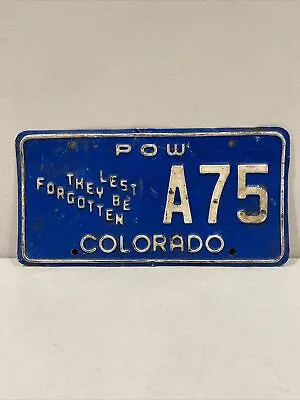 Vintage 1985 Colorado POW License Plate Prisoner Of War Original Retired Tag • $32.80