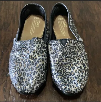 $12 • Buy Toms Alpargata Sequin Animal Print Flats 