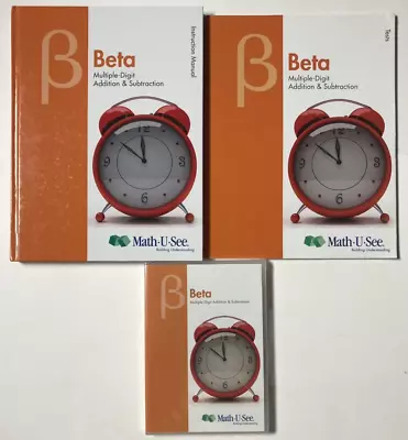 Math U See BETA SET Instruction Teacher Manual DVD Test Multiple Digit Addition • $30.99