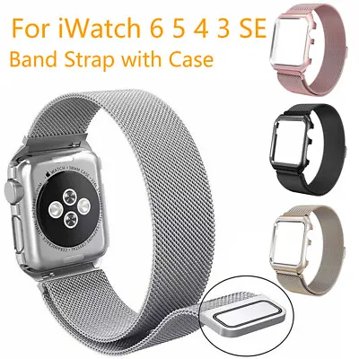 $7.99 • Buy Magnetic Milanese Loop Band+ Case For Apple Watch Series 6 5 4 3 2 38/40/42/44mm