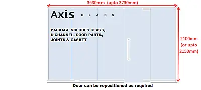 NEW FULL KIT 10mm Toughened OFFICE Glass Partition With Door 2120mm(h)x3630mm(w) • £749