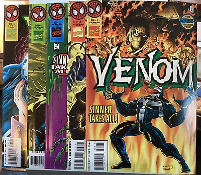 1995 Venom Sinner Takes All #1 2 3 4 5 Marvel 1st Appearance She-venom Sin-eater • $10.10