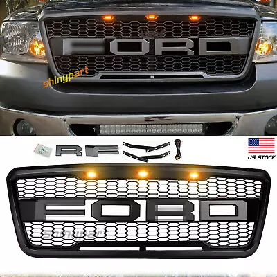 For 2004-2008 Ford F150 Raptor Style Grill Front Grille Bumper Hood Mesh W/ LED • $107.99