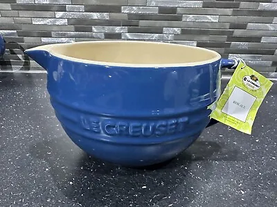 Le Creuset New Stoneware Ceramic Navy Blue 2L Mixing Bowl With Handle RRP £39 • £29