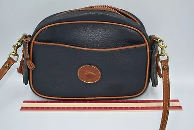 Dooney & Bourke Vintage Black British Brown Leather Medium Crossbody Bag D051638 • $77.90