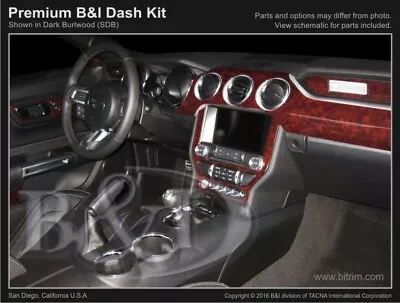 Dash Trim Kit For FORD MUSTANG 15 16 17 Carbon Fiber Wood Aluminum • $165.75