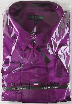 NWT Daniel Ellissa Mens 3 Pc Violet/Magenta Dress Shirt & Tie Set 18.5 (34/35) • $17.47