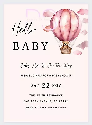 10 Personalised Boy Girl Pink Blue Green Neutral Baby Shower Invitations Invites • £5.95