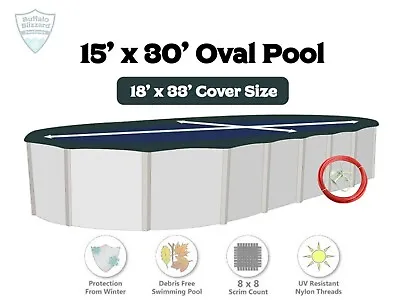 Buffalo Blizzard 15' X 30' Oval Deluxe Above Ground Swimming Pool Winter Cover • $59.99