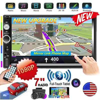 7  Car Stereo Radio IOS/Android Mirror Link Double 2 Din USB FM AUX IN Bluetooth • $29.99