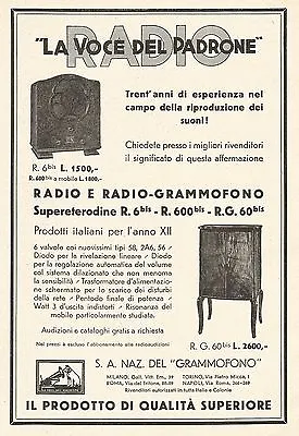 W7895 The Voice Of Owner - Radio Gramophone R. 6 Bis - Advertising Of 1933 - To • $8.97