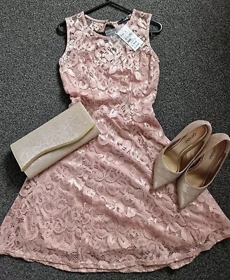 Elegant Cocktail  Formal Quiz Dress In Pink Colour Size 6 New With Tags • £16