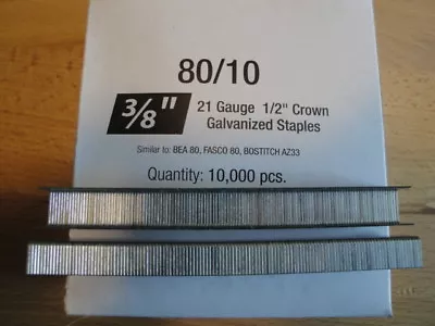 Standard Upholstery Staples 80 Series 1/2  Crown 3/8  Leg 10000 Per Box NEW • $9.80