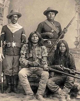 Buffalo Soldier & Indian Scouts 1877  Vintage Photo  8X10 • $6.99