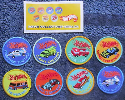 VINTAGE HOT WHEELS PATCHES 1977 + Catalog COMPLETE SET OF 7 Never Used • $162.12