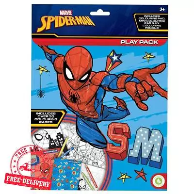 Spiderman Play Pack Colouring Book Colour Pencils Pad Activity Set Marvel Party • £3.49