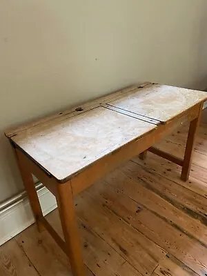 £46 • Buy Vintage Wooden Double School Desk 