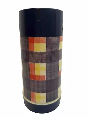 Vintage Aladdin 10 Oz Wide Mouth Thermos Plaid Blue Yellow Red • $11