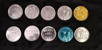  1969 MARDI GRAS NEW ORLEANS Aluminum Coins Lot Of 10 • $15.39