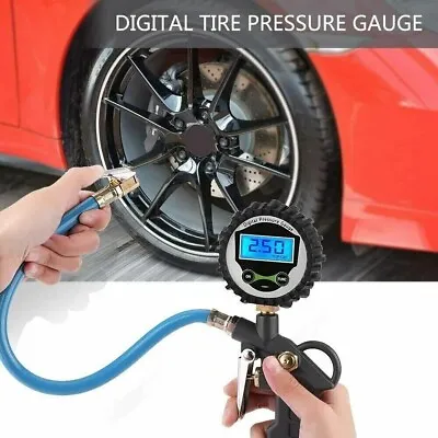 Digital Tire Inflator With Pressure Gauge 250 PSI Air Chuck For Truck/Car/Bike • $11.95