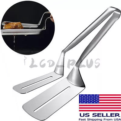 Stainless Steel Steak Clamp Food Bread Meat Clip Tongs BBQ Kitchen Cooking Tool • $5.46