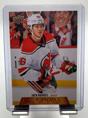 2020-21 Upper Deck Series 1 UD Canvas Jack Hughes #C49 New Jersey Devils  Card • $1.09