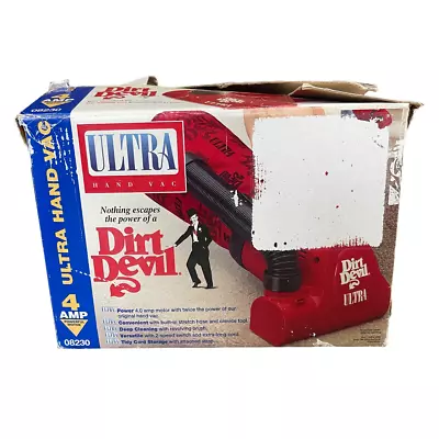 Royal Dirt Devil Ultra Vacuum W/ BOX ATTACHMENT & 6 BAGS 08230 Red Handheld VTG • $69.99