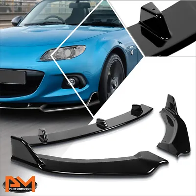 For 09-13 Mazda MX-5 Miata GV-Style Gloss Black Front Bumper Body Spoiler Lip • $75.89