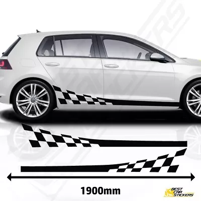 Car Side Stickers Racing Stripes Vinyl Graphics Car Skirt Decals • £19.99