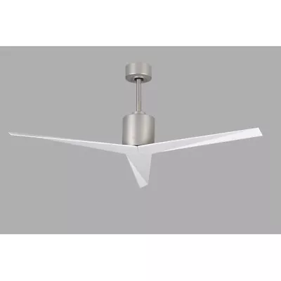 Matthews Fan Atlas Eliza Three Blade Paddle Fan Nickel Gloss White Blades Wet • $661.50