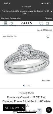 $500 • Buy Diamond Engagement Ring Set