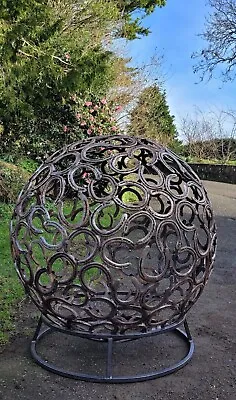 Large Horseshoe Garden Feature Sphere With Stand Sculpture 1.1 M FREE DELIVERY • £625