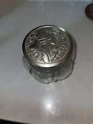 Vintage Avon Vanity Jar Glass With Silver Metal Screw On Lid Women’s Profile • $18