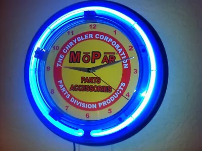 Mopar Hemi Motors Auto Garage Man Cave Bar Neon Wall Clock Advertising Sign • $99.99