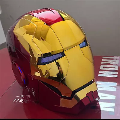 US! AUTOKING Iron Man MK5 1:1 Helmet Wearable Voice-control Golden Mask Cosplay • $179.99