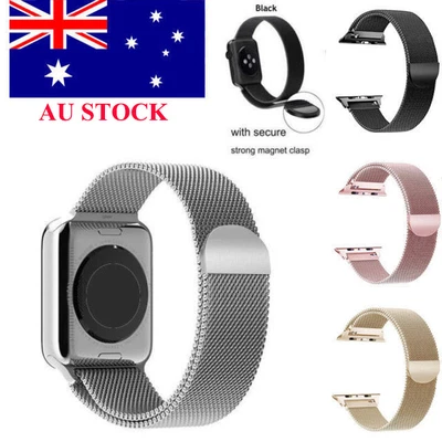 $9.99 • Buy For Apple Smart Watch Band 3 2 1 Magnetic Milanese Stainless Wrist Strap 38/42MM
