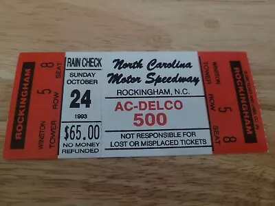 Nascar 1993 NC Motor Speedway Rockingham AC/DELCO 500 Program Rusty Wallace Win • $14.99