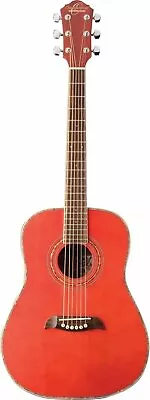 Oscar Schmidt 1/2 Size Dreadnought Acoustic Guitar - Trans Red  - OGHSTR • $189.99