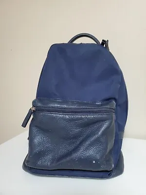 $20 • Buy Oroton Navy Blue Nylon Leather Backpack Casual Travel Zip Light Bag