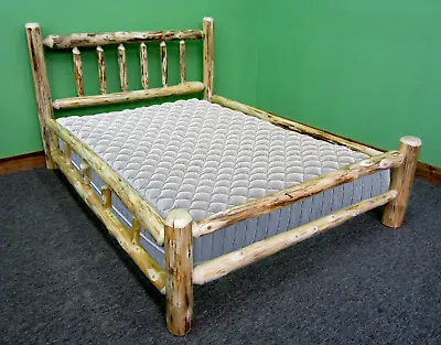 Northern Rustic Pine Log Bed-Twin XL-Double Side Rails/Solid Wood/Made In USA • $649