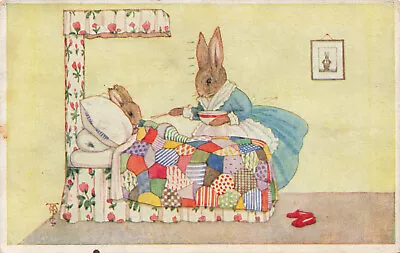 Vintage Margaret Tempest Postcard Dressed Bunny Rabbits Gruel 1948 040722 R  • $6.99