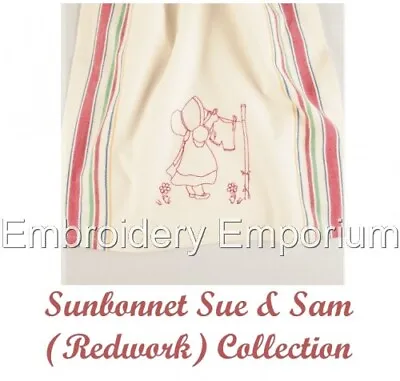 £7.95 • Buy Sunbonnet Sue & Sam (redwork) Collection - Machine Embroidery Designs On Cd/usb