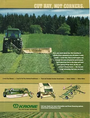 2004 Print Ad Of Krone Disc Mowers Conditioners Round Balers Rotary Rakes • $9.99